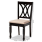 Reneau Modern and Contemporary Sand Fabric Upholstered Espresso Brown Finished Wood Dining Chair Set of 4 FredCo