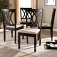 Reneau Modern and Contemporary Sand Fabric Upholstered Espresso Brown Finished Wood Dining Chair Set of 4 FredCo