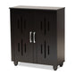 Renley Modern and Contemporary Espresso Brown Finished Wood 2-Door Shoe Storage Cabinet FredCo