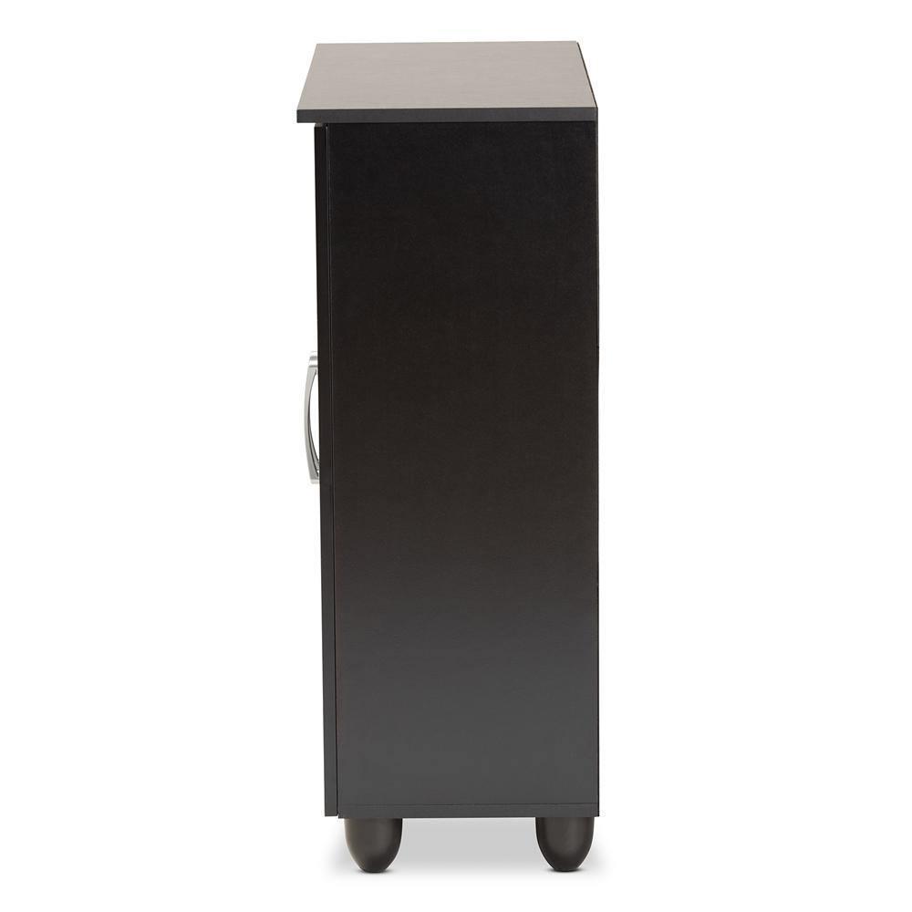 Renley Modern and Contemporary Espresso Brown Finished Wood 2-Door Shoe Storage Cabinet FredCo