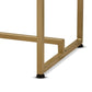 Renzo Modern and Contemporary Brushed Gold Finished Metal Console Table with Faux Marble Tabletop FredCo