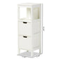 Reuben Cottage and Farmhouse White Finished 2-Drawer Wood Storage Cabinet FredCo
