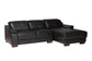 Reverie Modern Black Full Leather Sectional Sofa with Right Facing Chaise FredCo