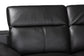 Reverie Modern Black Full Leather Sectional Sofa with Right Facing Chaise FredCo