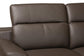 Reverie Modern Brown Full Leather Sectional Sofa with Right Facing Chaise FredCo