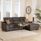 Reverie Modern Brown Full Leather Sectional Sofa with Right Facing Chaise FredCo