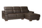 Reverie Modern Brown Full Leather Sectional Sofa with Right Facing Chaise FredCo