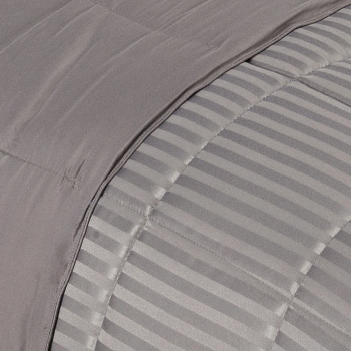 Reversible Solid and Stripes Lightweight Microfiber Comforter Blanket FredCo