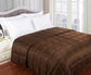 Reversible Solid and Stripes Lightweight Microfiber Comforter Blanket FredCo