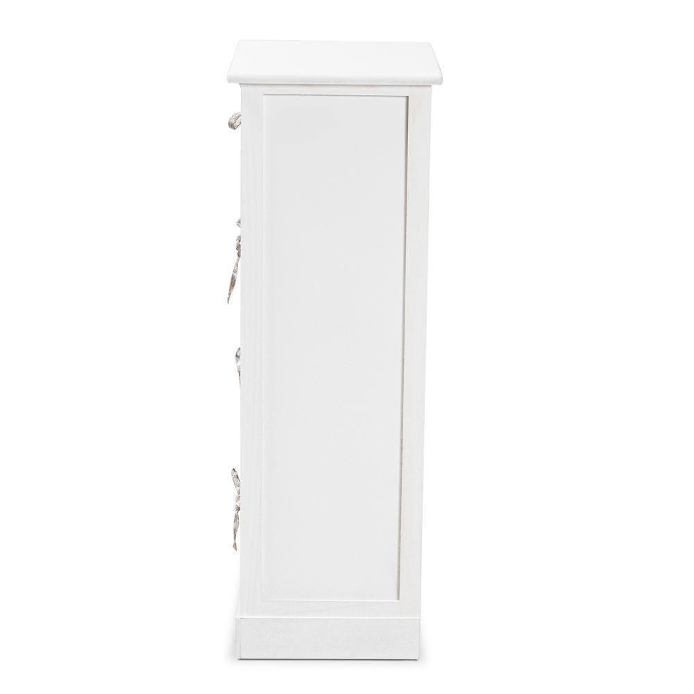 Rianne Modern Transitional White Finished Wood 4-Basket Storage Unit FredCo