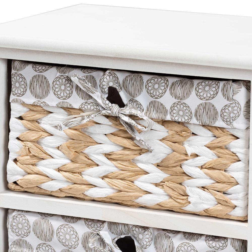 Rianne Modern Transitional White Finished Wood 4-Basket Storage Unit FredCo