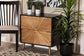 Richardson Mid-Century Transitional Two-Tone Black and Natural Brown Finished Wood 2-Drawer Storage Cabinet FredCo