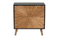 Richardson Mid-Century Transitional Two-Tone Black and Natural Brown Finished Wood 2-Drawer Storage Cabinet FredCo