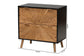 Richardson Mid-Century Transitional Two-Tone Black and Natural Brown Finished Wood 2-Drawer Storage Cabinet FredCo
