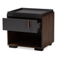 Rikke Modern and Contemporary Two-Tone Gray and Walnut Finished Wood 1-Drawer Nightstand FredCo