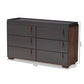 Rikke Modern and Contemporary Two-Tone Gray and Walnut Finished Wood 6-Drawer Dresser FredCo