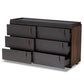 Rikke Modern and Contemporary Two-Tone Gray and Walnut Finished Wood 6-Drawer Dresser FredCo