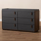 Rikke Modern and Contemporary Two-Tone Gray and Walnut Finished Wood 6-Drawer Dresser FredCo