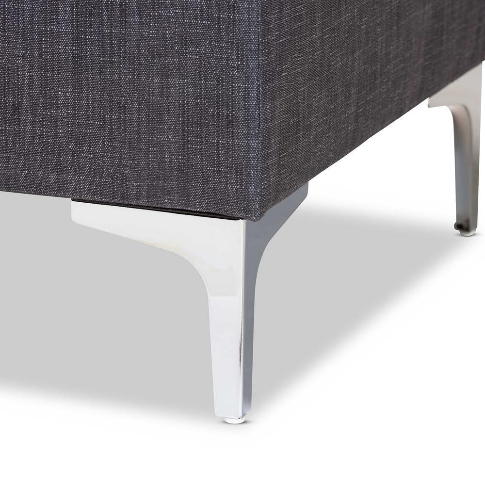 Riley Modern and Contemporary Grey Fabric Upholstered Ottoman FredCo