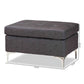 Riley Modern and Contemporary Grey Fabric Upholstered Ottoman FredCo