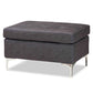 Riley Modern and Contemporary Grey Fabric Upholstered Ottoman FredCo
