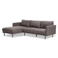 Riley Retro Mid-Century Modern Grey Fabric Upholstered Left Facing Chaise Sectional Sofa FredCo
