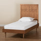 Rin Mid-Century Modern Walnut Brown Finished Wood Twin Size Platform Bed FredCo