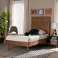 Rin Mid-Century Modern Walnut Brown Finished Wood Twin Size Platform Bed FredCo