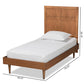 Rin Mid-Century Modern Walnut Brown Finished Wood Twin Size Platform Bed FredCo