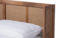Rina Mid-Century Modern Ash Walnut Finished Wood 3-Piece King Size Bedroom Set with Synthetic Rattan FredCo