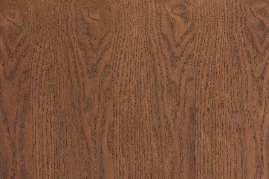 Rina Mid-Century Modern Ash Walnut Finished Wood 3-Piece King Size Bedroom Set with Synthetic Rattan FredCo