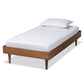 Rina Mid-Century Modern Ash Walnut Finished Wood Twin Size Platform Bed Frame FredCo