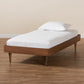 Rina Mid-Century Modern Ash Walnut Finished Wood Twin Size Platform Bed Frame FredCo