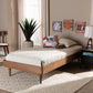 Rina Mid-Century Modern Ash Walnut Finished Wood Twin Size Platform Bed Frame FredCo