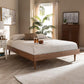 Rina Mid-Century Modern Ash Wanut Finished King Size Wood Bed Frame FredCo