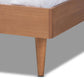 Rina Mid-Century Modern Ash Wanut Finished Queen Size Wood Bed Frame FredCo