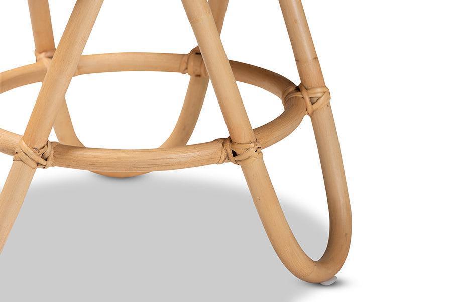 Rinjani Modern Bohemian Natural Brown Rattan End Table FredCo