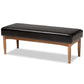 Riordan Mid-Century Modern Dark Brown Faux Leather Upholstered and Walnut Brown Finished Wood 5-Piece Dining Nook Set FredCo