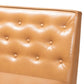 Riordan Mid-Century Modern Tan Faux Leather Upholstered and Walnut Brown Finished Wood 2-Piece Dining Nook Banquette Set FredCo