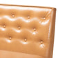 Riordan Mid-Century Modern Tan Faux Leather Upholstered and Walnut Brown Finished Wood 4-Piece Dining Nook Set FredCo