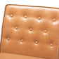 Riordan Mid-Century Modern Tan Faux Leather Upholstered and Walnut Brown Finished Wood Dining Chair FredCo