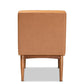 Riordan Mid-Century Modern Tan Faux Leather Upholstered and Walnut Brown Finished Wood Dining Chair FredCo