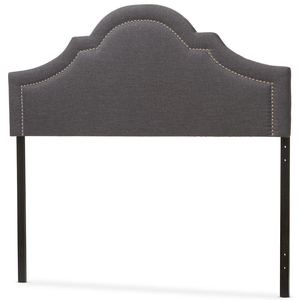 Rita Modern and Contemporary Dark Grey Fabric Upholstered King Size Headboard FredCo