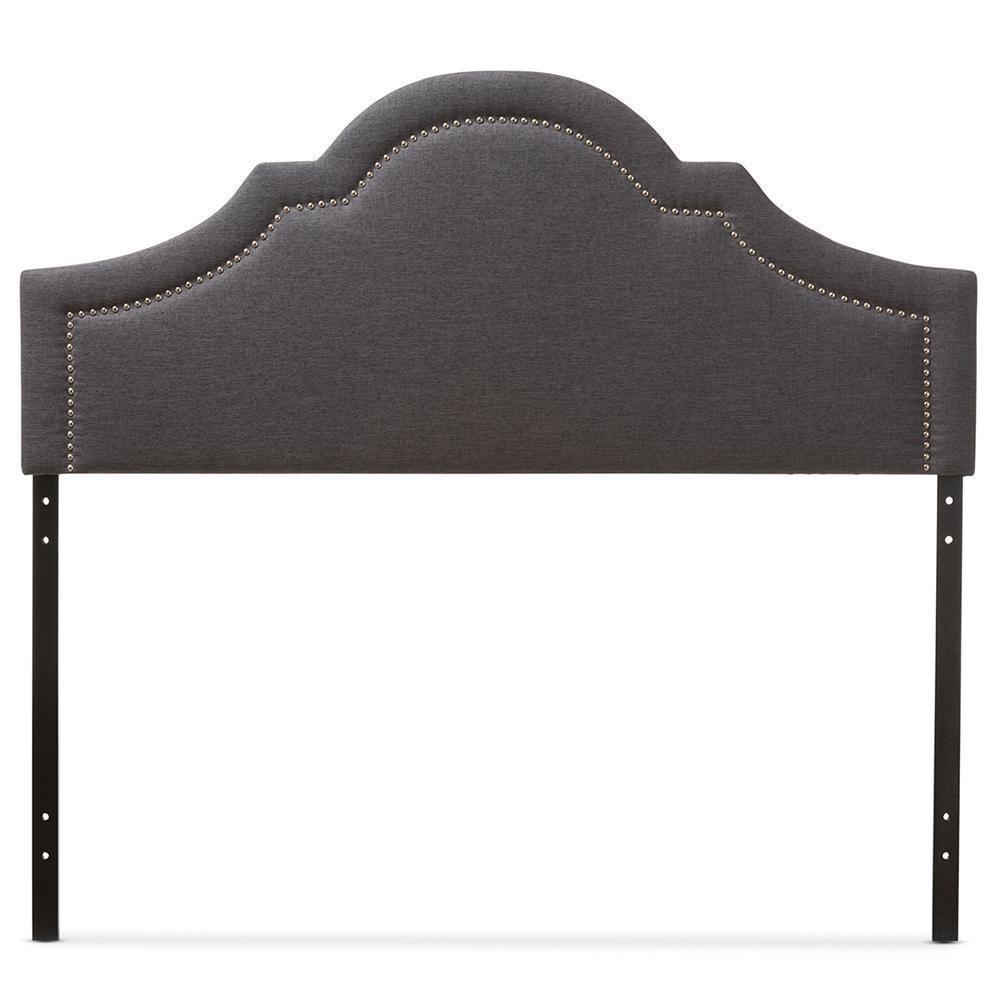 Rita Modern and Contemporary Dark Grey Fabric Upholstered King Size Headboard FredCo