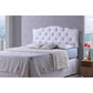 Rita Modern and Contemporary Full Size White Faux Leather Upholstered Button-tufted Scalloped Headboard FredCo
