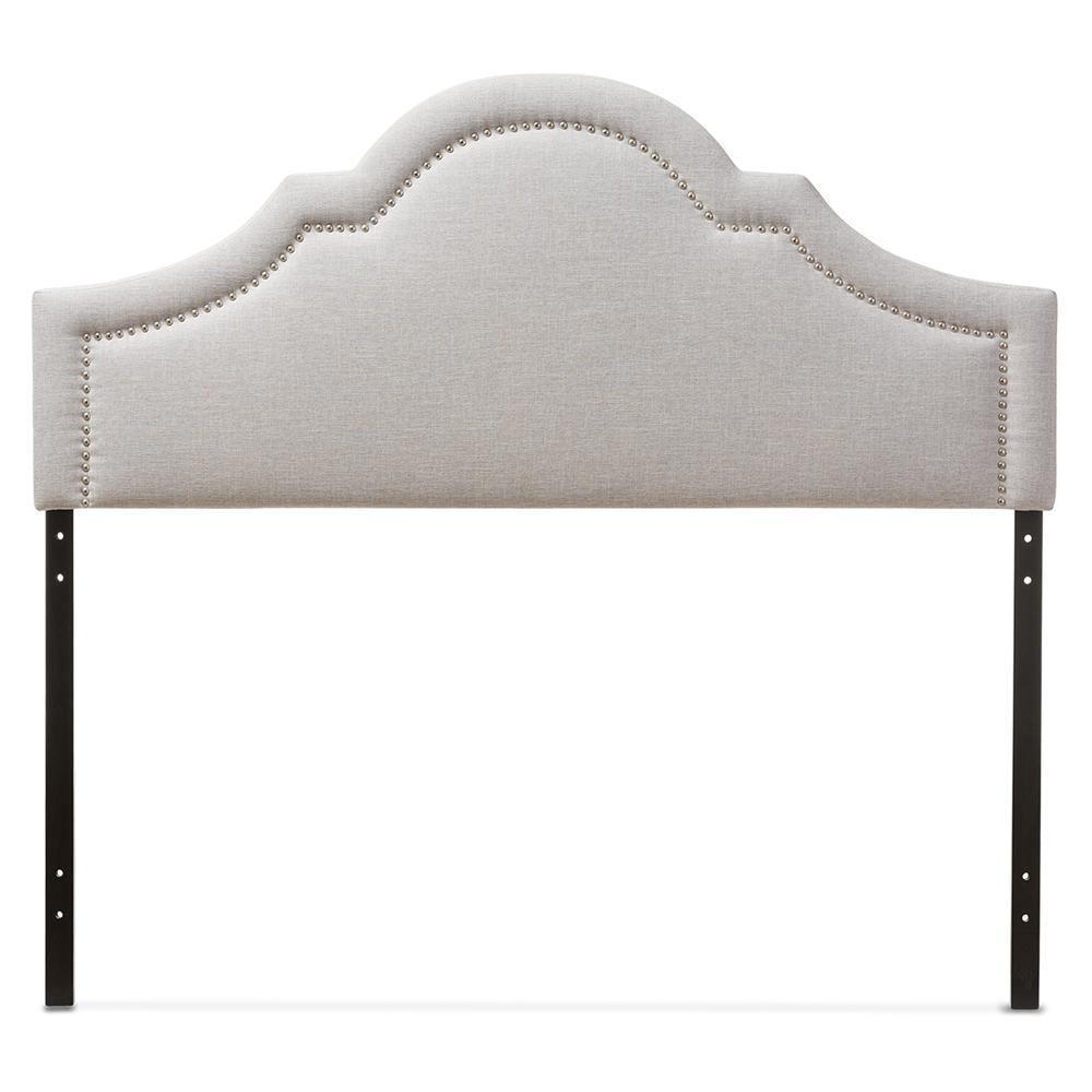 Rita Modern and Contemporary Greyish Beige Fabric Upholstered King Size Headboard FredCo