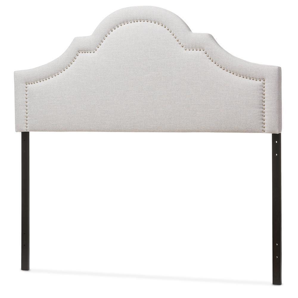 Rita Modern and Contemporary Greyish Beige Fabric Upholstered King Size Headboard FredCo