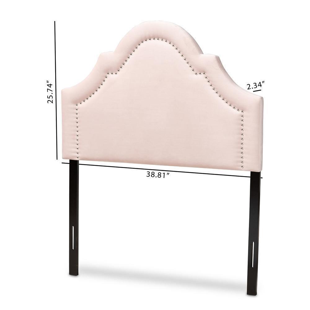 Rita Modern and Contemporary Light Pink Velvet Fabric Upholstered Twin Size Headboard FredCo
