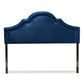 Rita Modern and Contemporary Navy Blue Velvet Fabric Upholstered Full Size Headboard FredCo