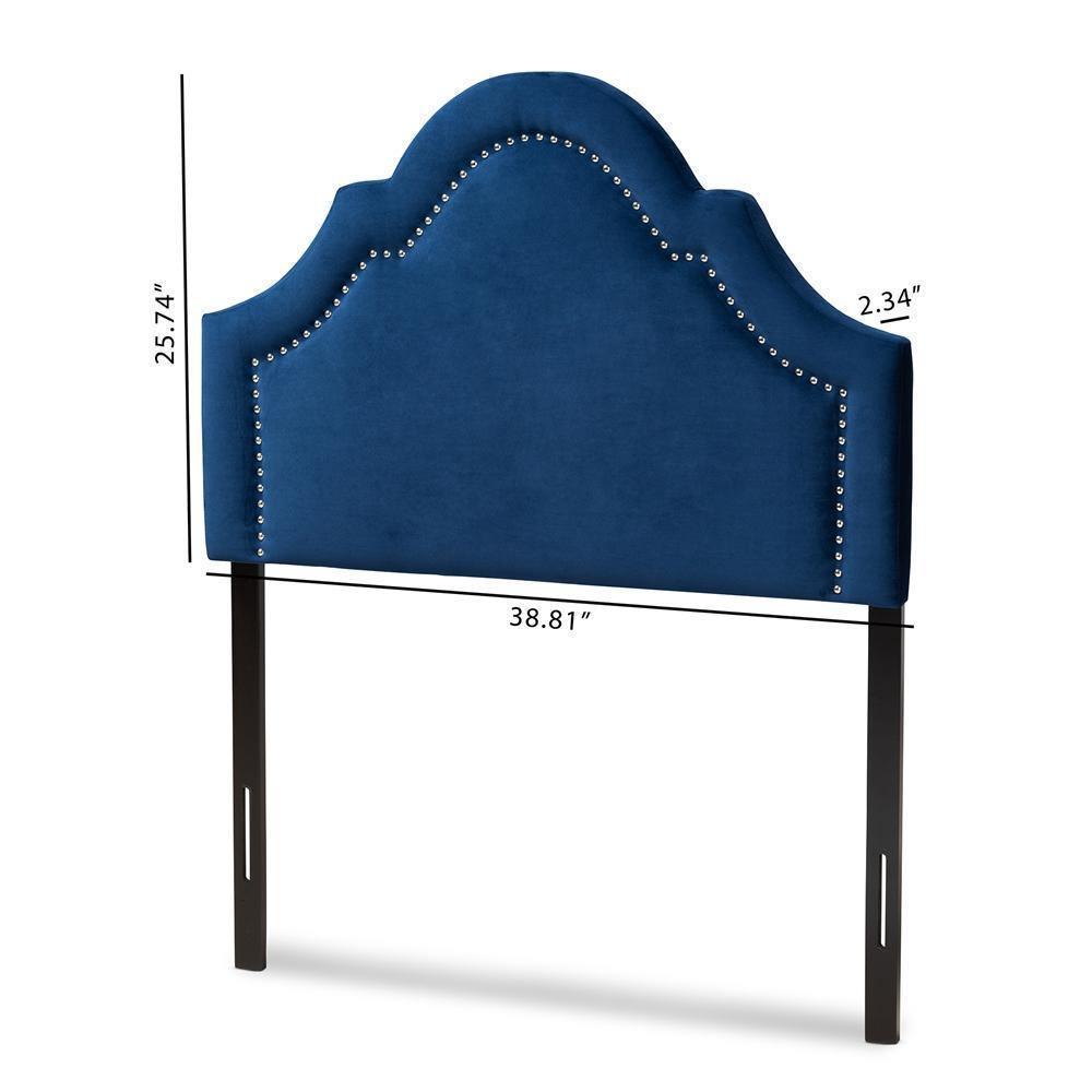 Rita Modern and Contemporary Navy Blue Velvet Fabric Upholstered Twin Size Headboard FredCo